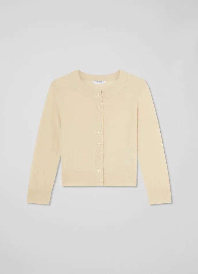 LKBennett Knitwear Women Connie Ivory Wide Placket Cardigan
