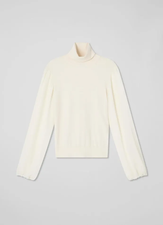 LKBennett Knitwear Women Erica Ivory Mixed Media Knitted Top