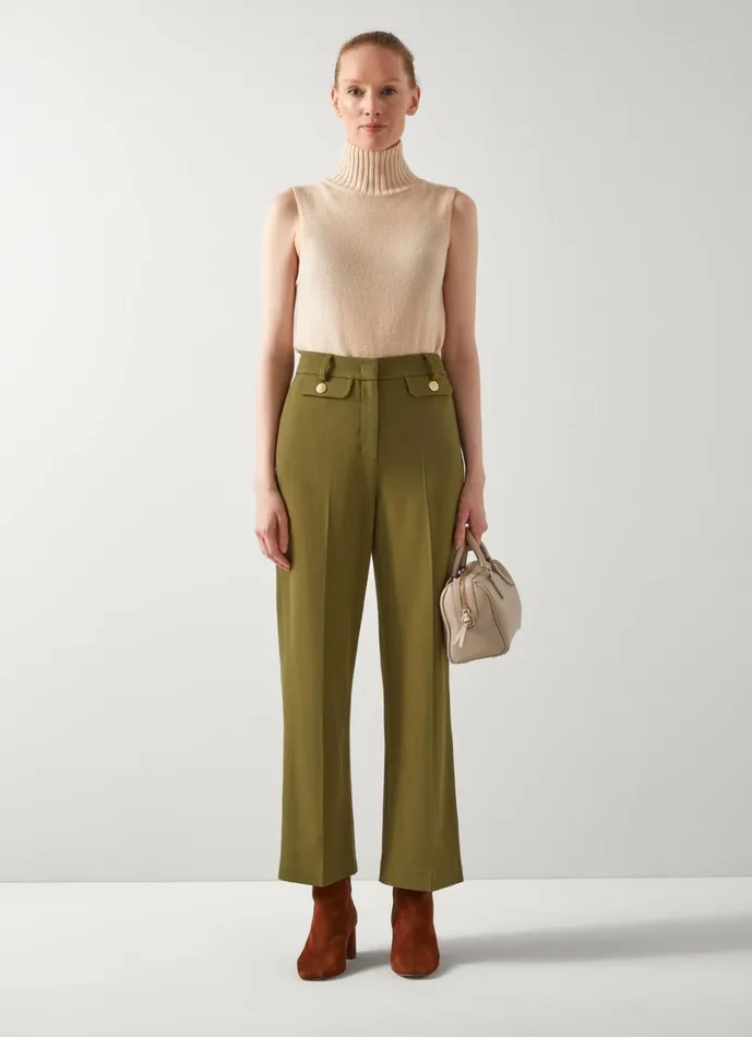 LKBennett Knitwear Women Frances Camel Roll Neck Recycled Nylon Knitted Relaxed Sleeveless Knit LKBennett Knitwear Women Frances Camel Roll Neck Recycled Nylon Knitted Relaxed Sleeveless Knit