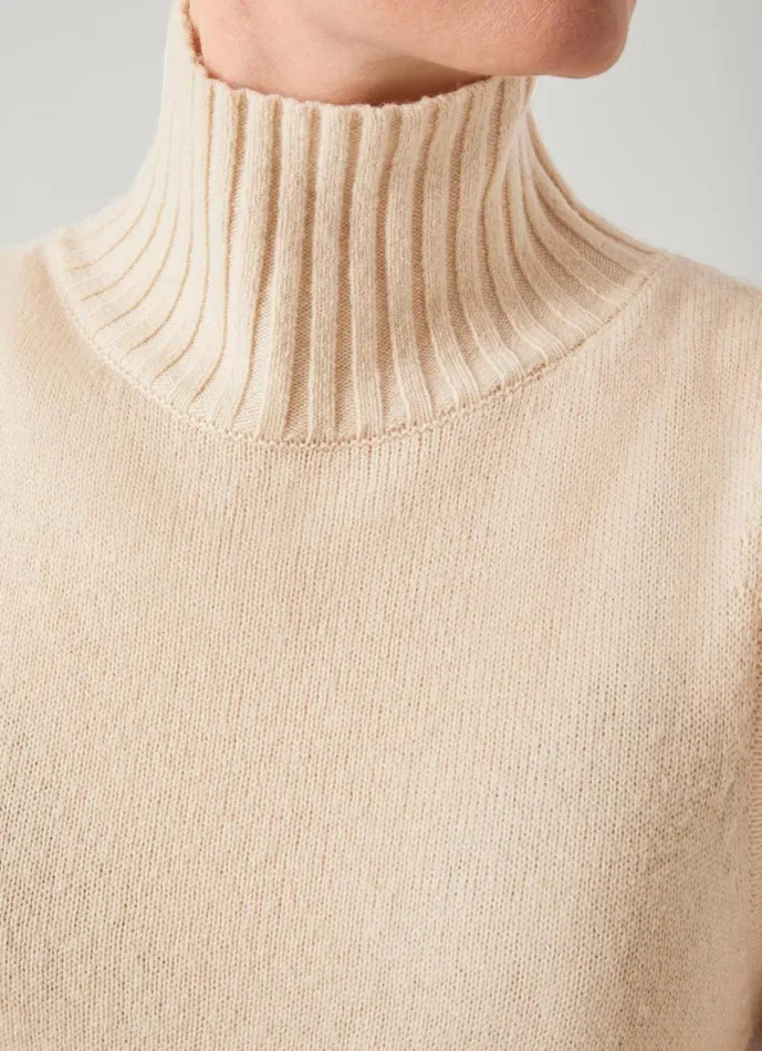LKBennett Knitwear Women Frances Camel Roll Neck Recycled Nylon Knitted Relaxed Sleeveless Knit LKBennett Knitwear Women Frances Camel Roll Neck Recycled Nylon Knitted Relaxed Sleeveless Knit