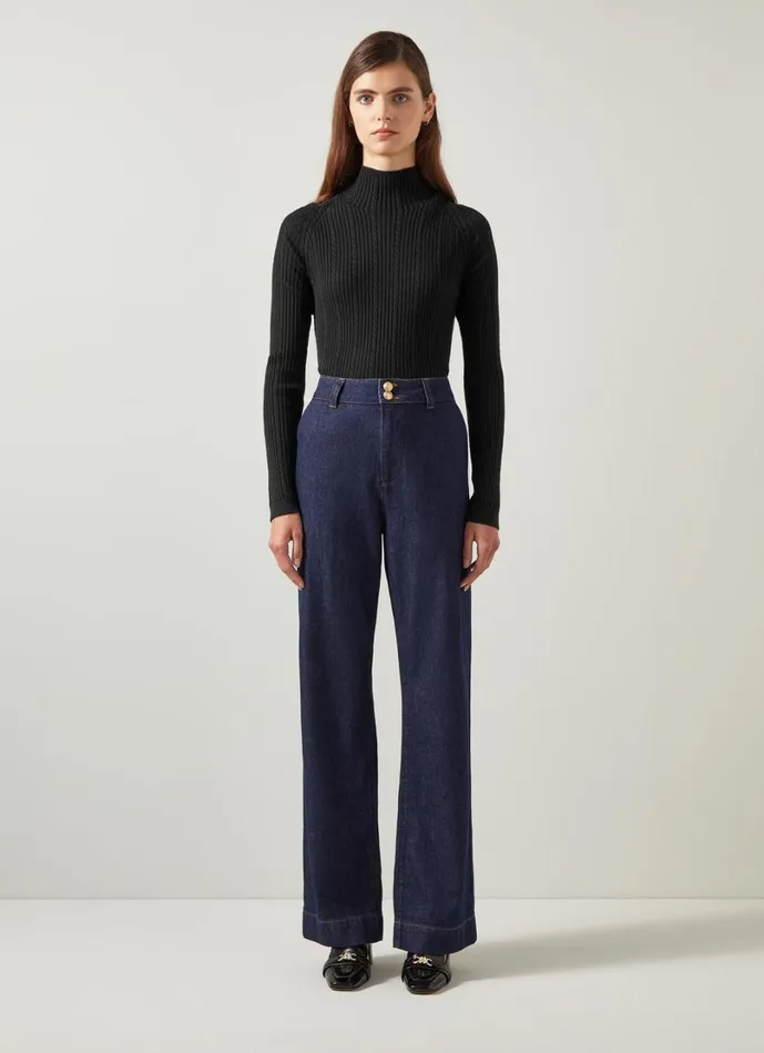 LKBennett Knitwear Women West Black Cable Stitch Sweater LKBennett Knitwear Women West Black Cable Stitch Sweater