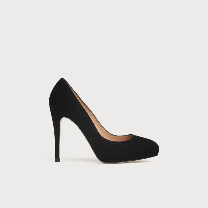 LKBennett Platforms Women Sledge Black Suede Platform Courts