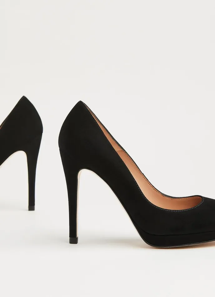 LKBennett Platforms Women Sledge Black Suede Platform Courts