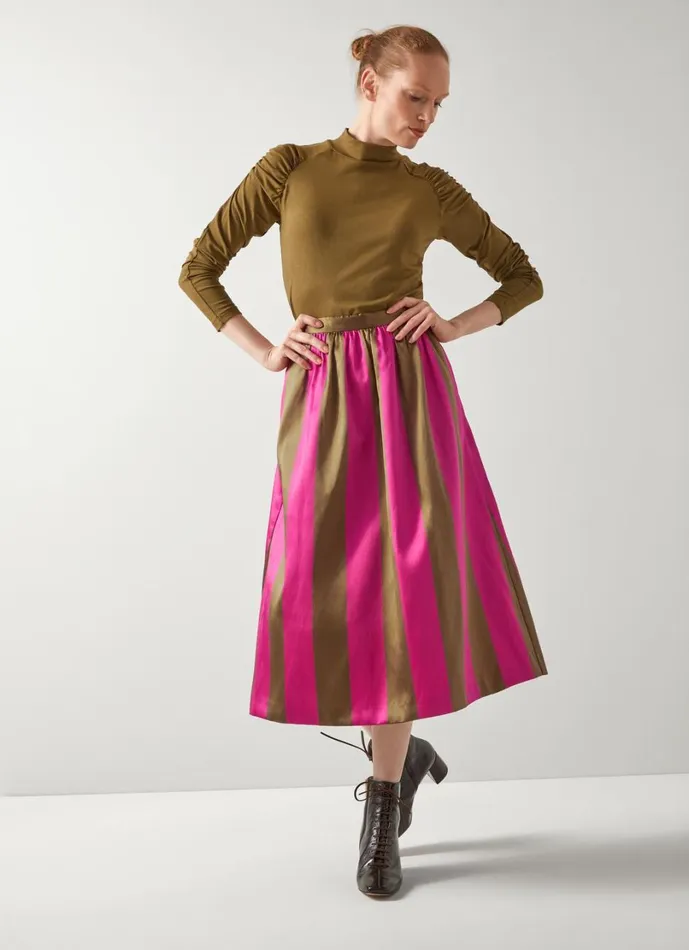 LKBennett Skirts Women Olsen Olive and Magenta Skirt