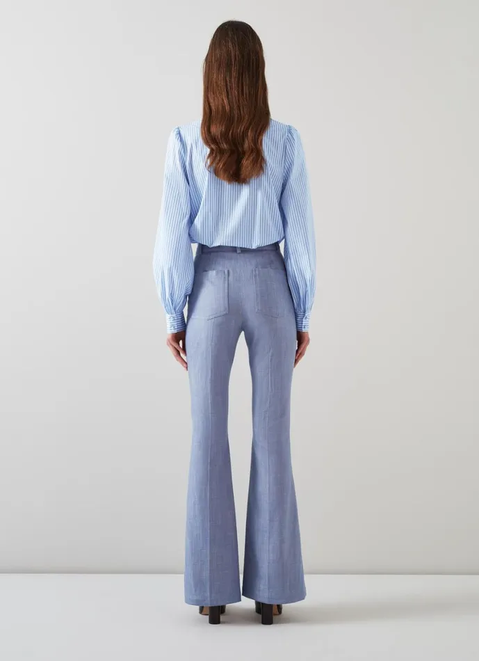 LKBennett Tops Women Beecham Blue And White Stripe CottonRich Blouse LKBennett Tops Women Beecham Blue And White Stripe CottonRich Blouse