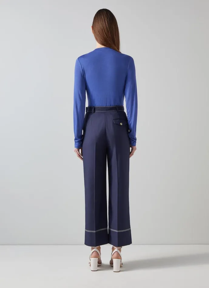 LKBennett Tops Women Mae Mazarine Drape Detail Top LKBennett Tops Women Mae Mazarine Drape Detail Top