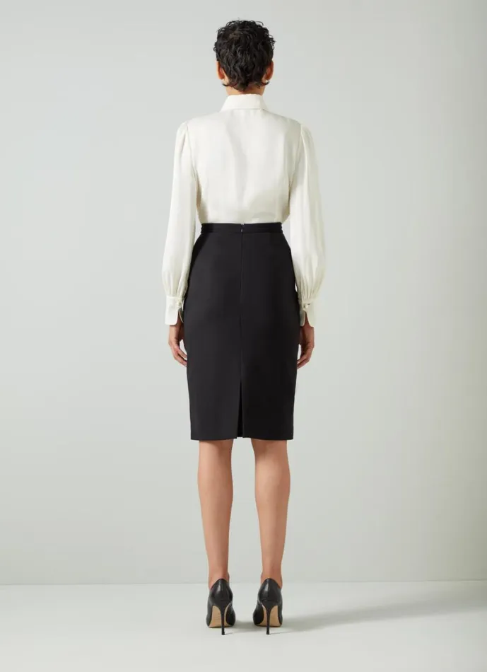 LKBennett Tops Women Sonya Cream Crepe Blouse LKBennett Tops Women Sonya Cream Crepe Blouse