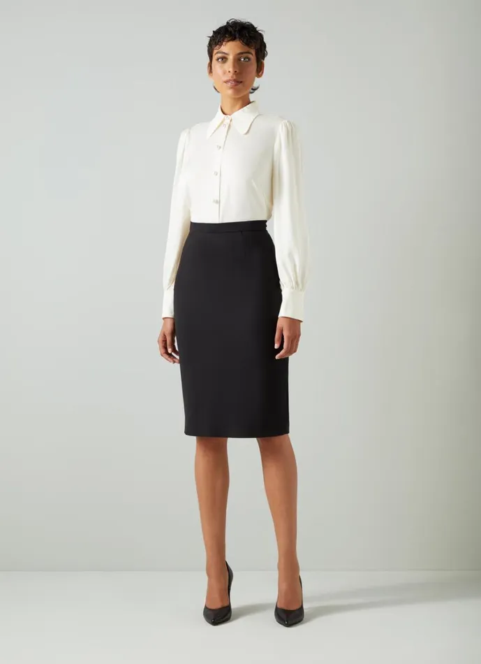 LKBennett Tops Women Sonya Cream Crepe Blouse LKBennett Tops Women Sonya Cream Crepe Blouse