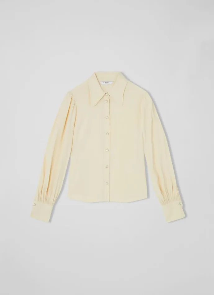 LKBennett Tops Women Sonya Cream Crepe Blouse LKBennett Tops Women Sonya Cream Crepe Blouse