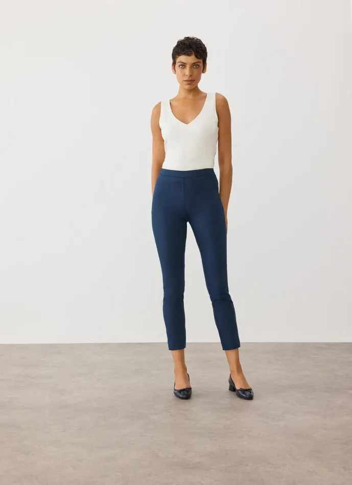 LKBennett Trousers Women Evan Navy Crepe SlimCut Trousers