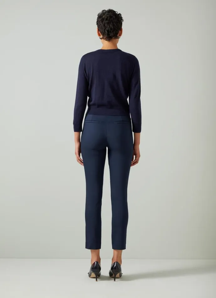 LKBennett Trousers Women Evan Navy Crepe SlimCut Trousers