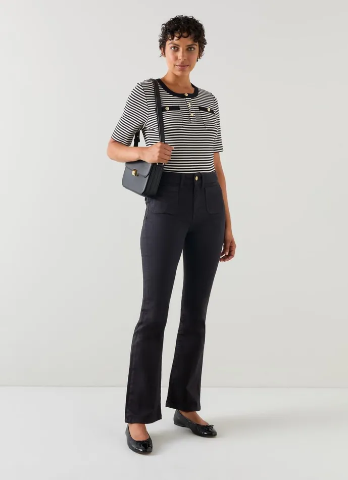 LKBennett Trousers Women Millie Black Kickflare Jean