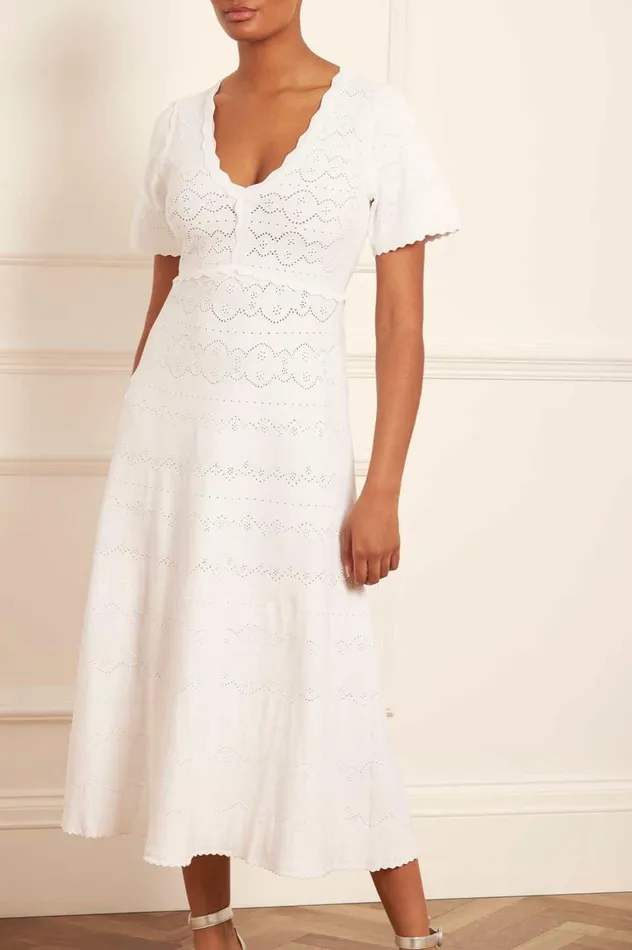 Lace Knit Gown Champagne Women Needle and Thread Dresses