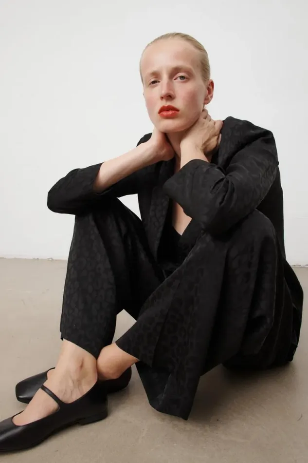 Lala Berlin Pants and Skirts Pants Polko Viscose Mix Leo Black 8211 Women