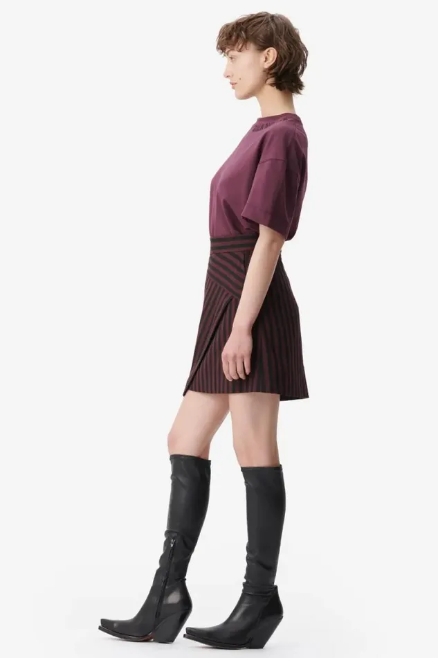 Lala Berlin Pants and Skirts Skirt Saki Polyester Mix Stripe Fudge 8211 Women