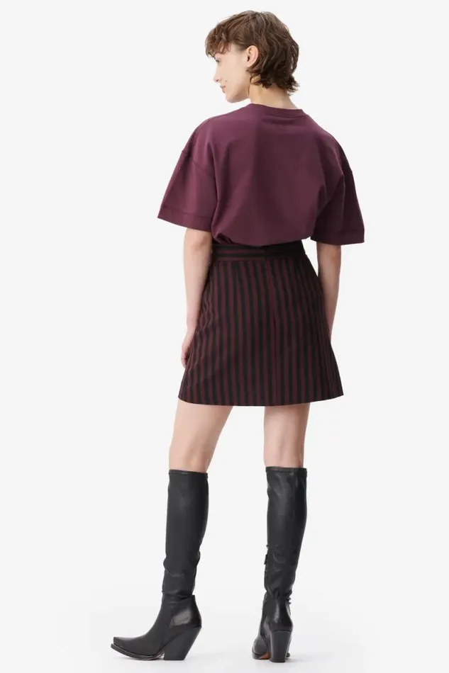 Lala Berlin Pants and Skirts Skirt Saki Polyester Mix Stripe Fudge 8211 Women