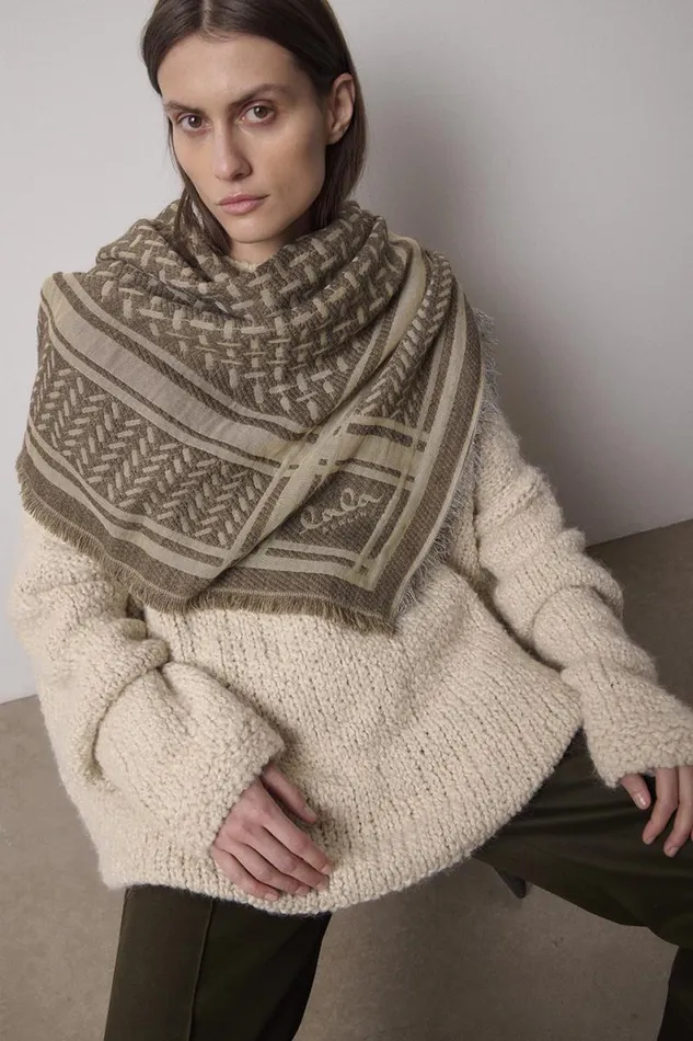 Lala Berlin Scarves and Triangles Triangle Anaya Wool Mix Stone 8211 Women