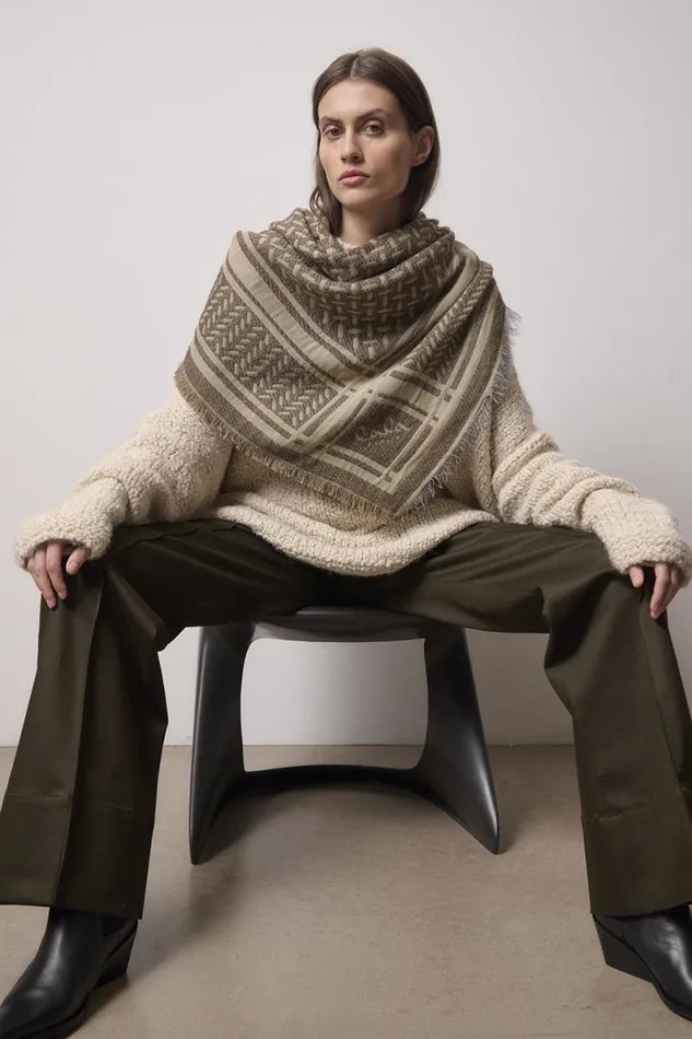 Lala Berlin Scarves and Triangles Triangle Anaya Wool Mix Stone 8211 Women