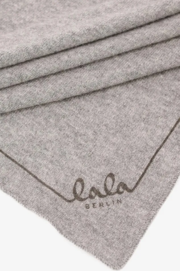 Lala Berlin Scarves and Triangles Triangle Solid Logo M Cashmere City Middlegrey Melange 8211 Women