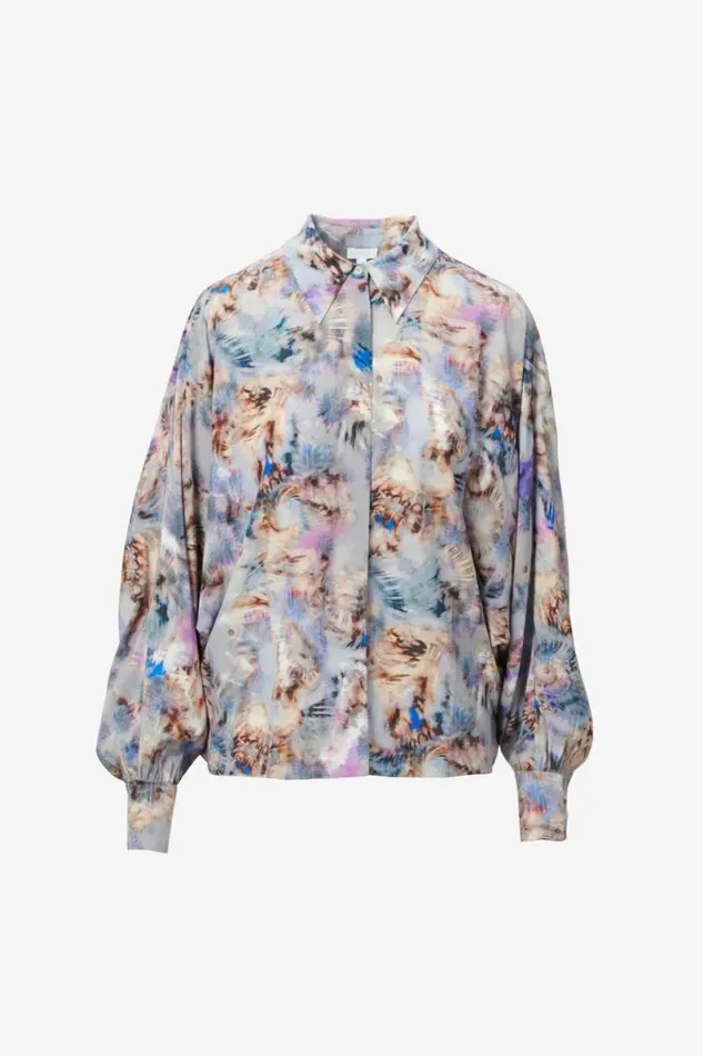 Lala Berlin Shirts and Blouses Blouse Buccia Viscose Mix Spiral Shibori 8211 Women