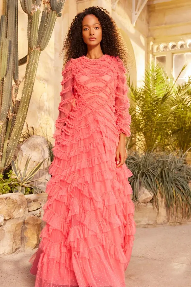 Lana Round Neck Gown Pink Women Needle and Thread Dresses