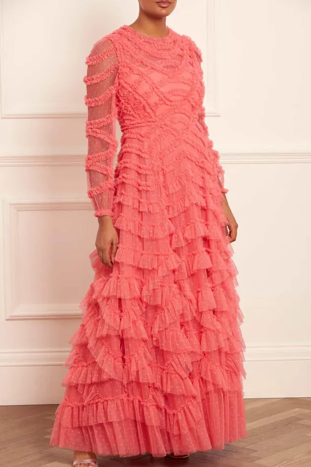Lana Round Neck Gown Pink Women Needle and Thread Dresses