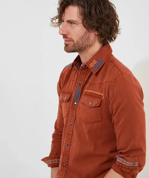 Layering Essentials Casually Customised Shirt Burnt Orange 8211 Joebrowns Apparel