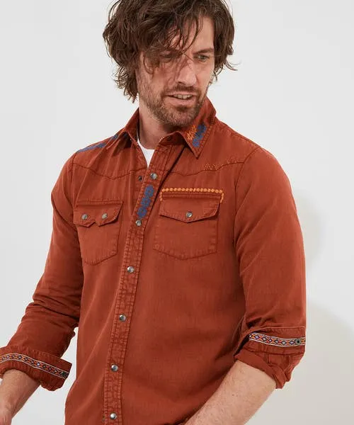 Layering Essentials Casually Customised Shirt Burnt Orange 8211 Joebrowns Apparel