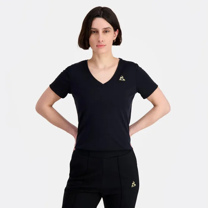 Le Coq Sportif Coq D039Or TShirt En Interlock Lyocellcoton Black Women Tshirts Polos Shirts And Tops