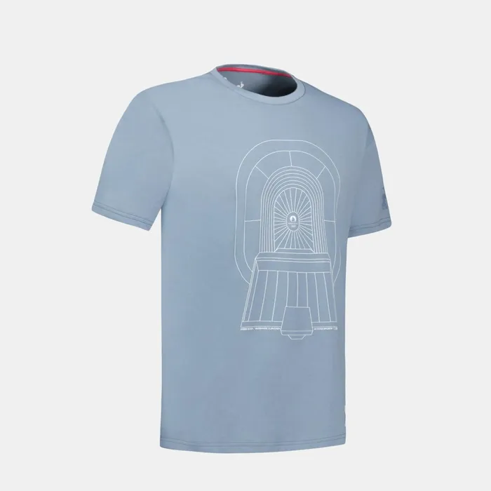 Le Coq Sportif Paris 2024 Capsule Tshirt SaintDenis Faded Denim Men Tshirts And Tops Le Coq Sportif Paris 2024 Capsule Tshirt SaintDenis Faded Denim Men Tshirts And Tops