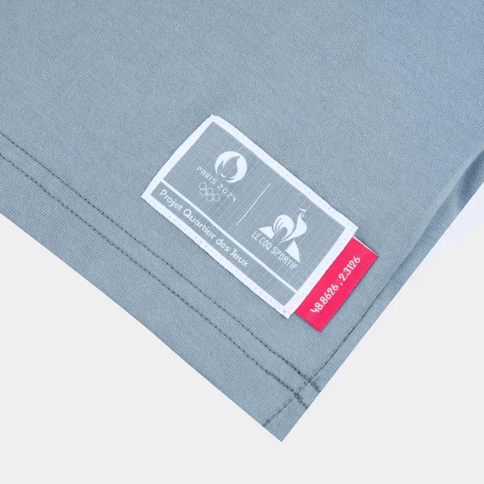 Le Coq Sportif Paris 2024 Capsule Tshirt SaintDenis Faded Denim Men Tshirts And Tops Le Coq Sportif Paris 2024 Capsule Tshirt SaintDenis Faded Denim Men Tshirts And Tops