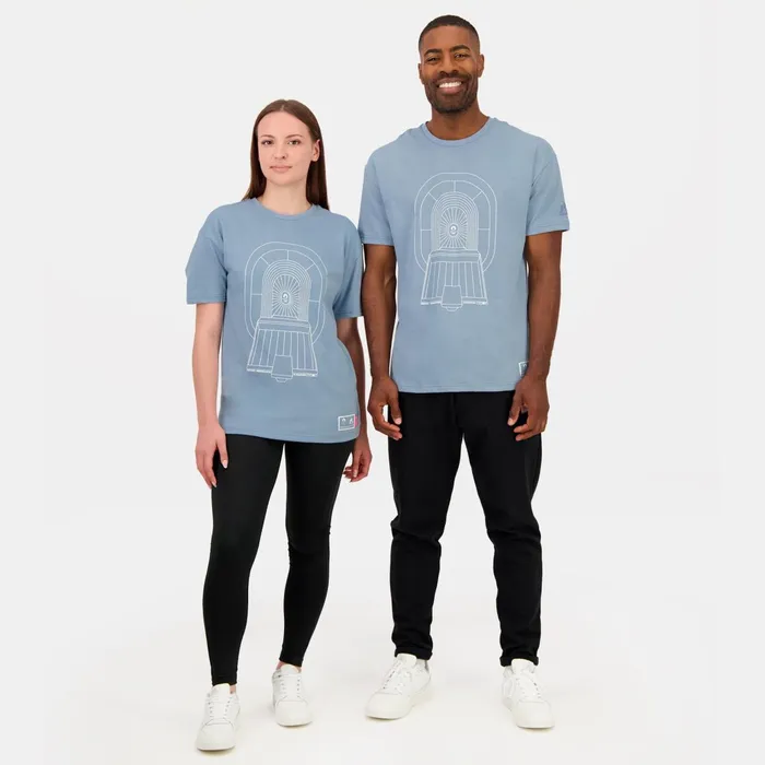 Le Coq Sportif Paris 2024 Capsule Tshirt SaintDenis Faded Denim Men Tshirts And Tops Le Coq Sportif Paris 2024 Capsule Tshirt SaintDenis Faded Denim Men Tshirts And Tops