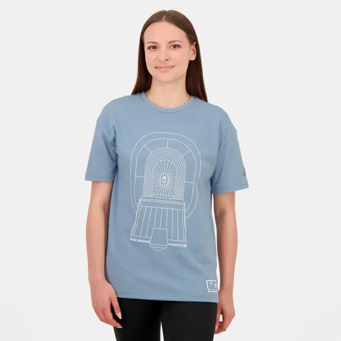 Le Coq Sportif Paris 2024 Capsule Tshirt SaintDenis Faded Denim Men Tshirts And Tops Le Coq Sportif Paris 2024 Capsule Tshirt SaintDenis Faded Denim Men Tshirts And Tops