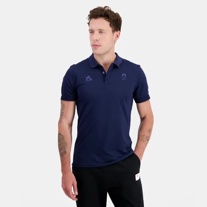 Le Coq Sportif Paris 2024 Polo Shirt Bleu Nuit Men Polos Shirts