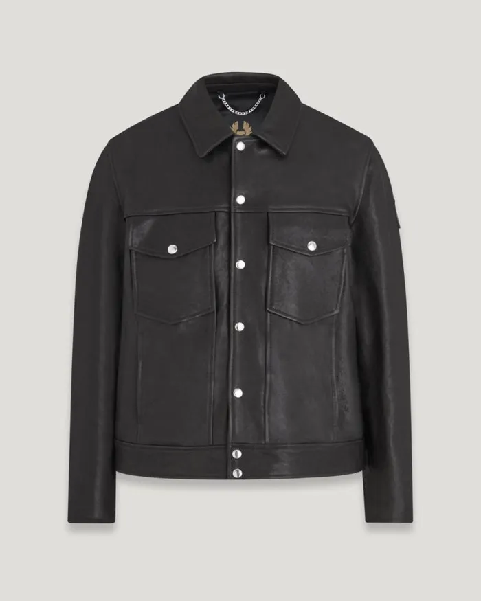 Leather Jackets Men Belstaff Piston Jacket Black