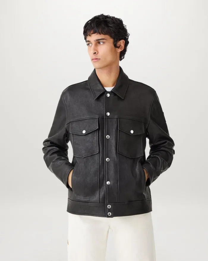 Leather Jackets Men Belstaff Piston Jacket Black Leather Jackets Men Belstaff Piston Jacket Black