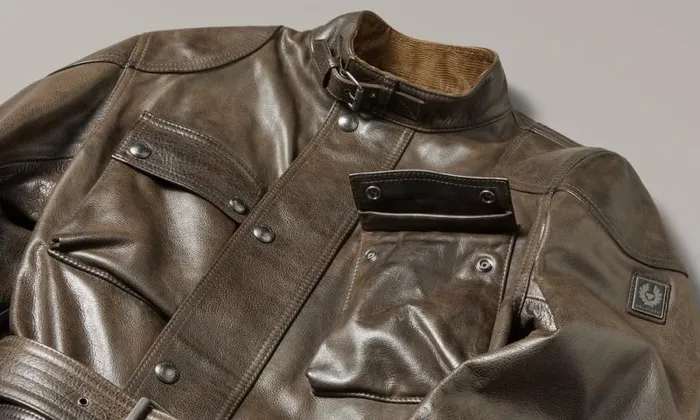 Leather Jackets Men Belstaff Trialmaster Motorcycle Jacket Dark Belstaff Olive