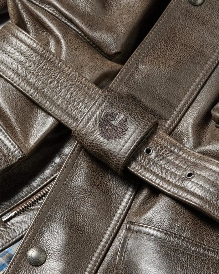 Leather Jackets Men Belstaff Trialmaster Motorcycle Jacket Dark Belstaff Olive