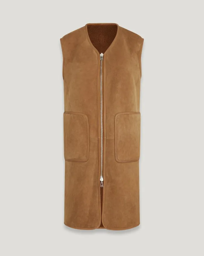 Leather Jackets Women Belstaff Foundry Reversible Vest Cork