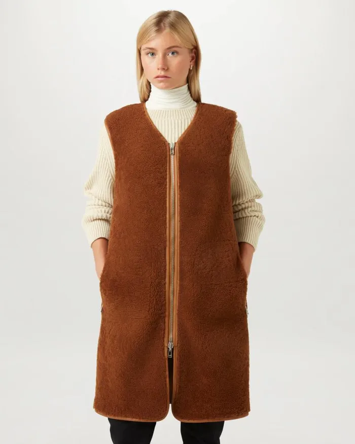 Leather Jackets Women Belstaff Foundry Reversible Vest Cork Leather Jackets Women Belstaff Foundry Reversible Vest Cork