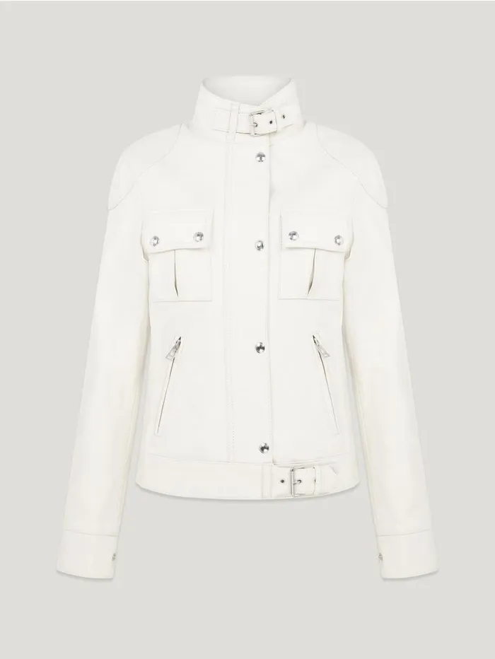 Leather Jackets Women Belstaff Gangster Jacket Natural