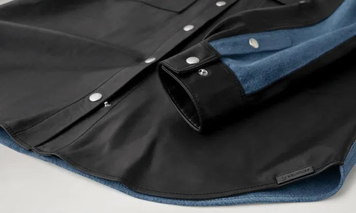 Leather Jackets Women Belstaff Titanium Shirt Black Indigo Denim Leather Jackets Women Belstaff Titanium Shirt Black Indigo Denim