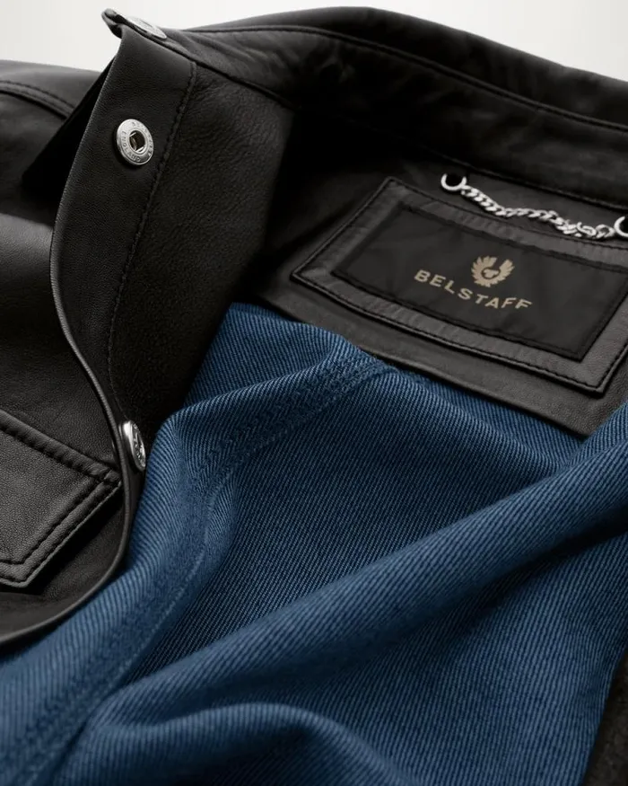 Leather Jackets Women Belstaff Titanium Shirt Black Indigo Denim Leather Jackets Women Belstaff Titanium Shirt Black Indigo Denim