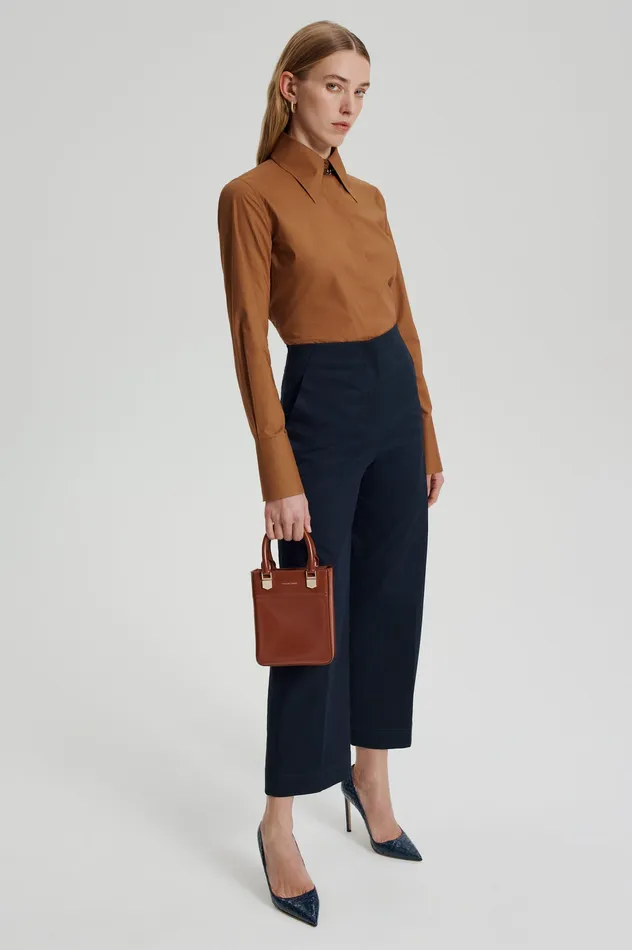 Leather MINI SHOPPER CIGAR Scanlan Theodore Women Leather MINI SHOPPER CIGAR Scanlan Theodore Women