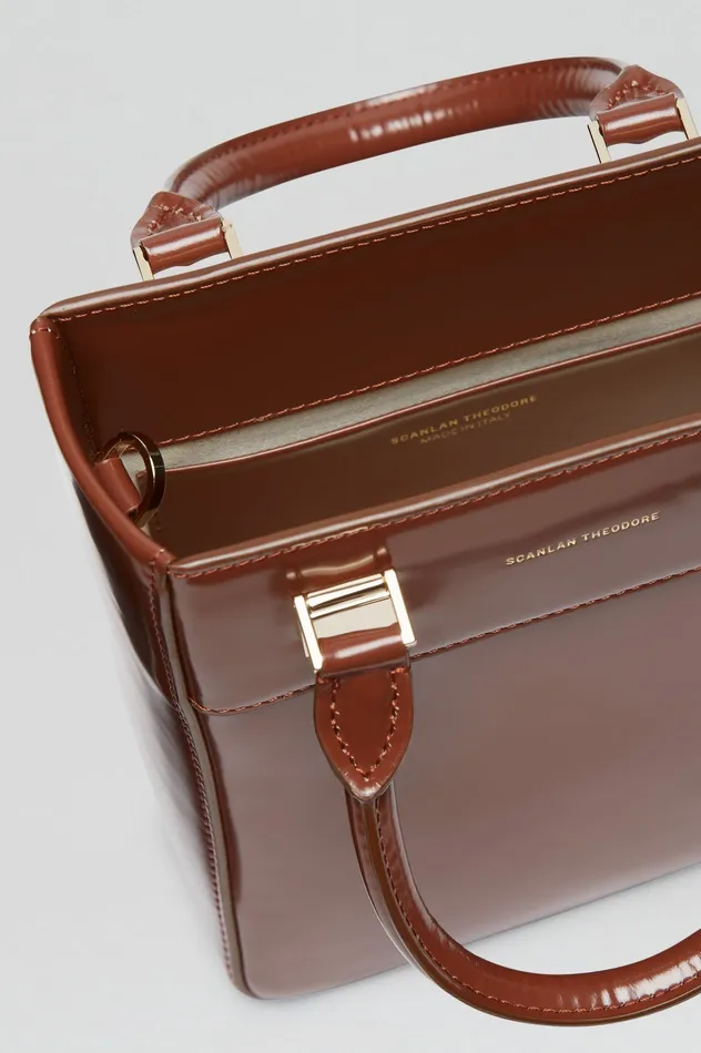 Leather MINI SHOPPER CIGAR Scanlan Theodore Women Leather MINI SHOPPER CIGAR Scanlan Theodore Women
