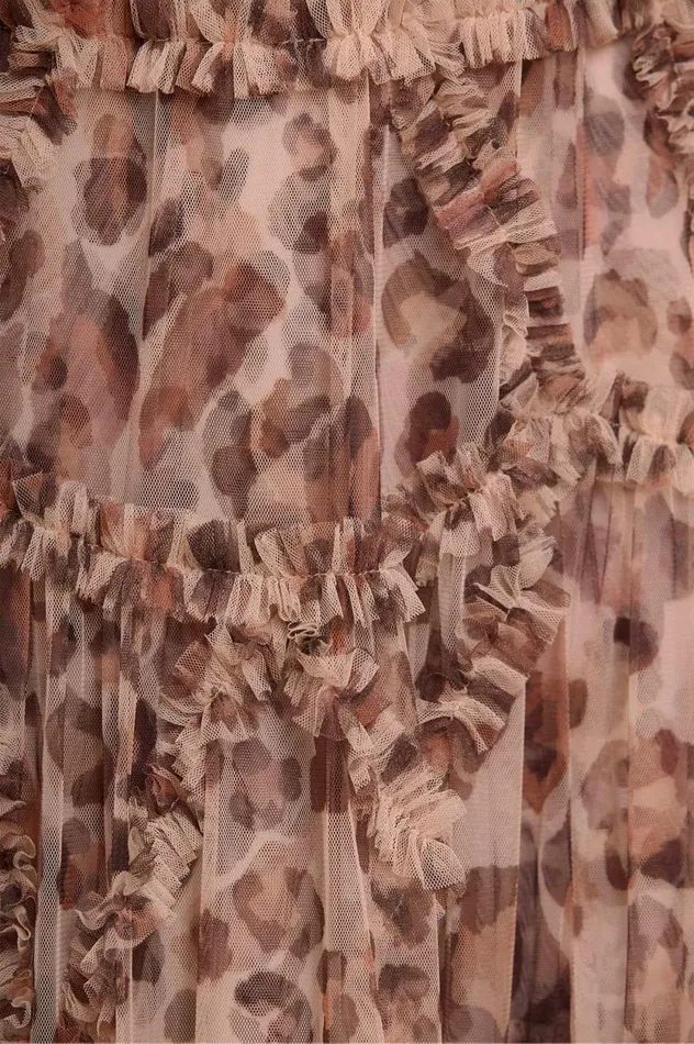 Leopard Diamond Ruffle Ballerina Dress Multi Women Needle and Thread Dresses