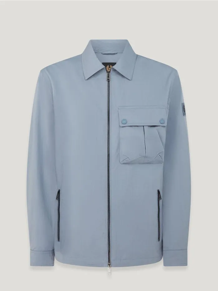 Lightweight Jackets Men Belstaff Drome Overshirt Blue Flint