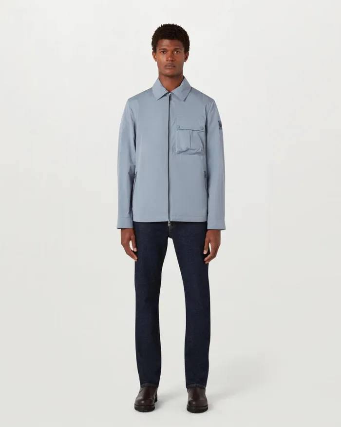 Lightweight Jackets Men Belstaff Drome Overshirt Blue Flint