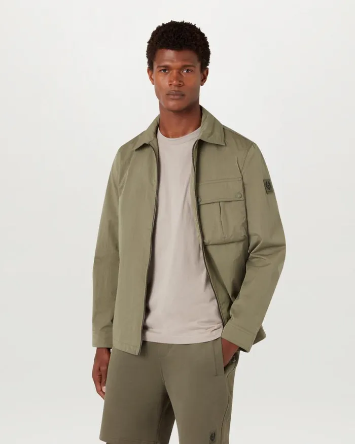 Lightweight Jackets Men Belstaff Drome Overshirt Surplus Green