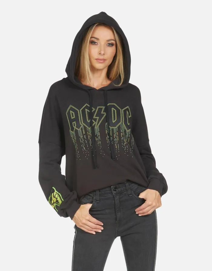 Lila ACDC Neon Stud Onyx Women039s Lauren Moshi Hoodies